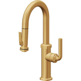California Faucets - Pull-Down Prep/Bar Faucet with Squeeze Sprayer - Lifetime Satin Gold Pvd