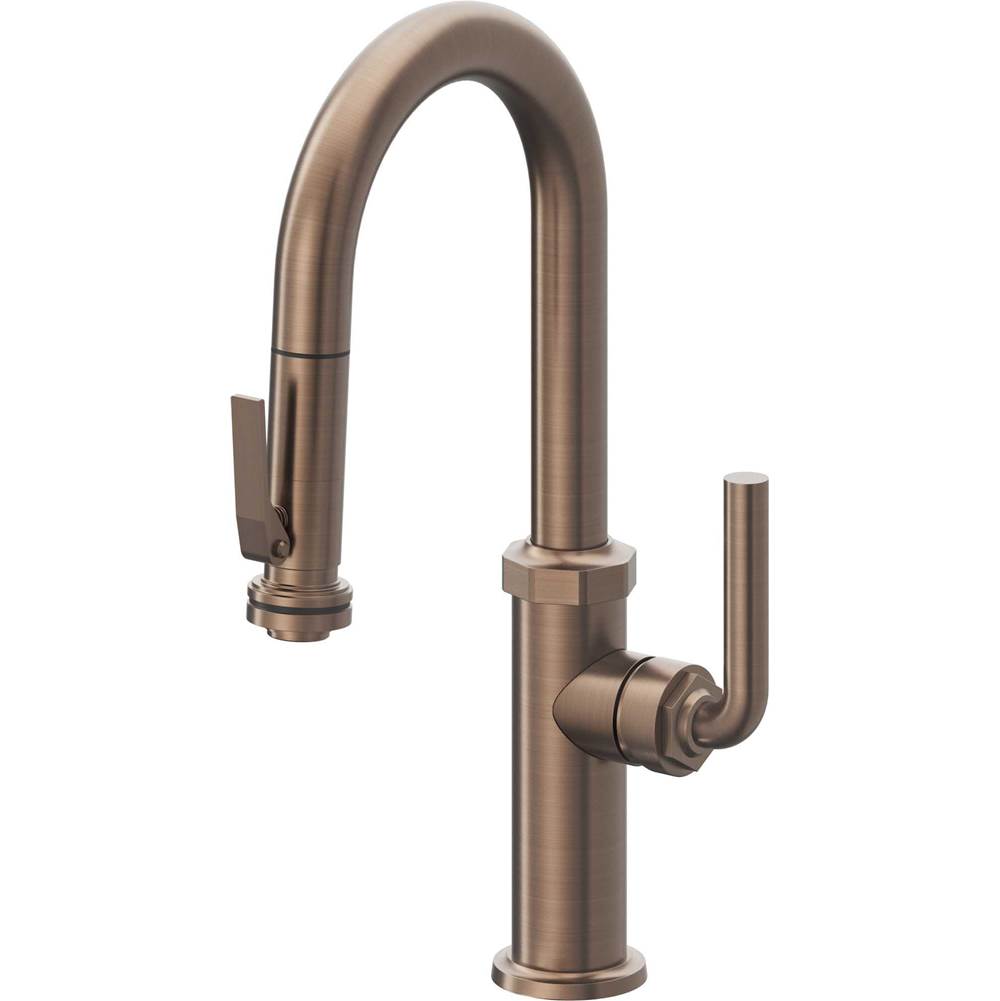 California Faucets - Pull-Down Prep/Bar Faucet with Squeeze Sprayer - Satin Bronze Pvd