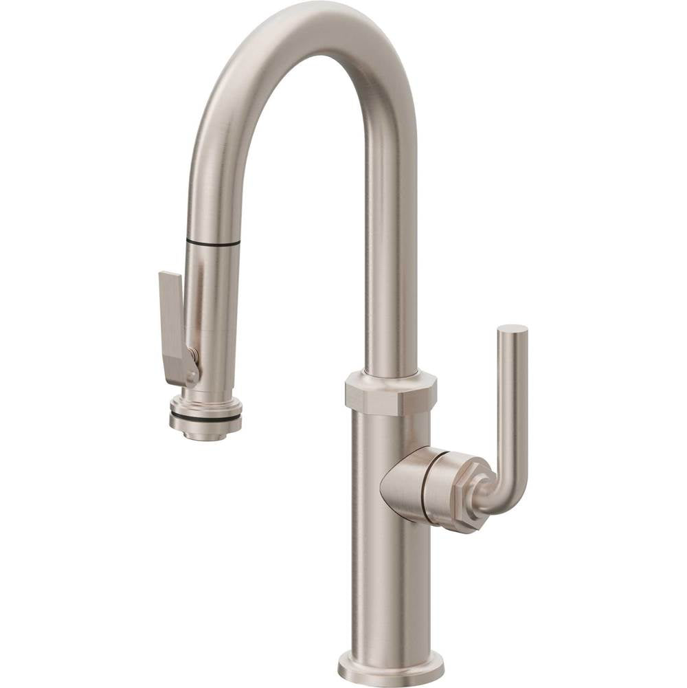 California Faucets - Pull-Down Prep/Bar Faucet with Squeeze Sprayer - Gloss White