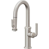 California Faucets - Pull-Down Prep/Bar Faucet with Squeeze Sprayer - Ultra Stainless Steel Pvd