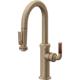 California Faucets - Pull-Down Prep/Bar Faucet with Squeeze Sprayer - Antique Brass Flat