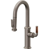 California Faucets - Pull-Down Prep/Bar Faucet with Squeeze Sprayer - Graphite Pvd