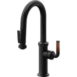 California Faucets - Pull-Down Prep/Bar Faucet with Squeeze Sprayer - Matte Black