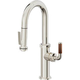 California Faucets - Pull-Down Prep/Bar Faucet with Squeeze Sprayer - Polished Nickel Pvd