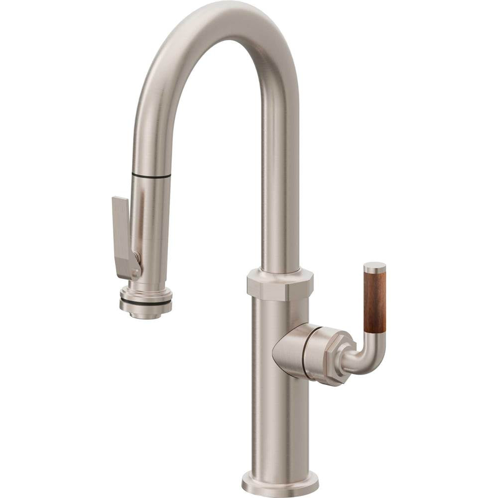 California Faucets - Pull-Down Prep/Bar Faucet with Squeeze Sprayer - Gloss White