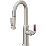 California Faucets - Pull-Down Prep/Bar Faucet with Squeeze Sprayer - Ultra Stainless Steel Pvd