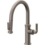 California Faucets - Pull-Down Kitchen Faucet with Squeeze Sprayer  - Low Arc Spout - Graphite Pvd