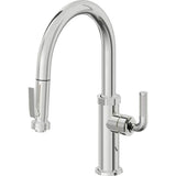 California Faucets - Pull-Down Kitchen Faucet with Squeeze Sprayer  - Low Arc Spout - Polished Chrome