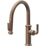 California Faucets - Pull-Down Kitchen Faucet with Squeeze Sprayer  - Low Arc Spout - Satin Bronze Pvd