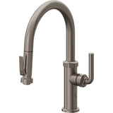 California Faucets - Pull-Down Kitchen Faucet with Squeeze Sprayer  - Low Arc Spout - Graphite Pvd