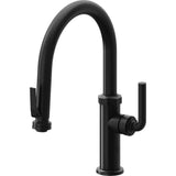 California Faucets - Pull-Down Kitchen Faucet with Squeeze Sprayer  - Low Arc Spout - Matte Black