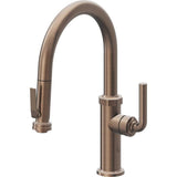 California Faucets - Pull-Down Kitchen Faucet with Squeeze Sprayer  - Low Arc Spout - Satin Bronze Pvd