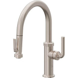 California Faucets - Pull-Down Kitchen Faucet with Squeeze Sprayer  - Low Arc Spout - Gloss White