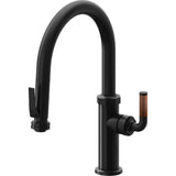 California Faucets - Pull-Down Kitchen Faucet with Squeeze Sprayer - Low Arc Spout - Matte Black
