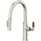 California Faucets - Pull-Down Kitchen Faucet with Squeeze Sprayer - Low Arc Spout - Polished Nickel Pvd