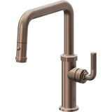 California Faucets - Pull-Down Kitchen Faucet with Button Sprayer  - Quad Spout - Satin Bronze Pvd