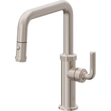 California Faucets - Pull-Down Kitchen Faucet with Button Sprayer  - Quad Spout - Gloss White