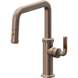 California Faucets - Pull-Down Kitchen Faucet with Button Sprayer - Quad Spout - Satin Bronze Pvd