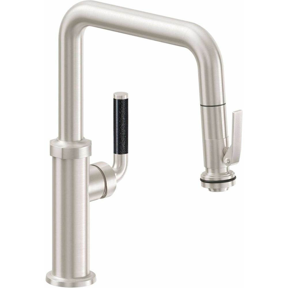 California Faucets - Pull-Down Kitchen Faucet with Squeeze Sprayer  - Quad Spout - Gloss White