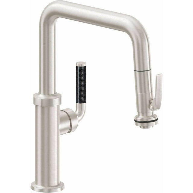 California Faucets - Pull-Down Kitchen Faucet with Squeeze Sprayer  - Quad Spout - Gloss White
