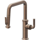 California Faucets - Pull-Down Kitchen Faucet with Squeeze Sprayer  - Quad Spout - Satin Bronze Pvd