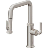 California Faucets - Pull-Down Kitchen Faucet with Squeeze Sprayer  - Quad Spout - Ultra Stainless Steel Pvd
