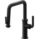 California Faucets - Pull-Down Kitchen Faucet with Squeeze Sprayer  - Quad Spout - Matte Black