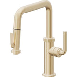 California Faucets - Pull-Down Kitchen Faucet with Squeeze Sprayer  - Quad Spout - Satin Brass Pvd