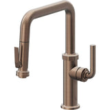California Faucets - Pull-Down Kitchen Faucet with Squeeze Sprayer  - Quad Spout - Satin Bronze Pvd