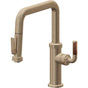 California Faucets - Pull-Down Kitchen Faucet with Squeeze Sprayer - Quad Spout - Antique Brass Flat