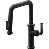 California Faucets - Pull-Down Kitchen Faucet with Squeeze Sprayer - Quad Spout - Matte Black
