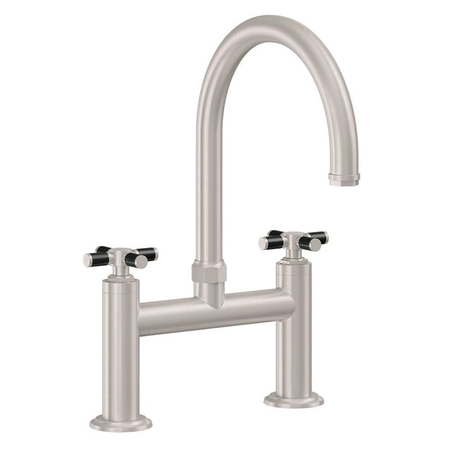 California Faucets - Bridge Kitchen Faucet - Arc Spout - Gloss White