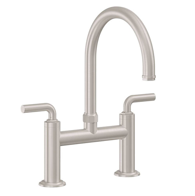 California Faucets - Bridge Kitchen Faucet - Arc Spout - Gloss White