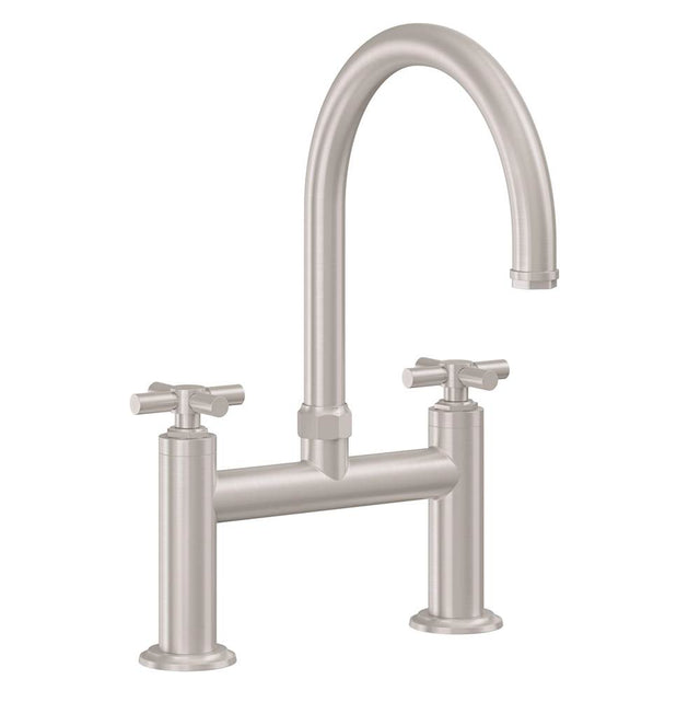 California Faucets - Bridge Kitchen Faucet - Arc Spout - Gloss White