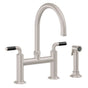 California Faucets - Bridge Kitchen Faucet with Sidespray - Arc Spout - Gloss White