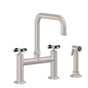 California Faucets - Bridge Kitchen Faucet with Sidespray - Quad Spout - Gloss White