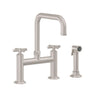 California Faucets - Bridge Kitchen Faucet with Sidespray - Quad Spout - Gloss White