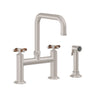 California Faucets - Bridge Kitchen Faucet with Sidespray - Quad Spout - Gloss White