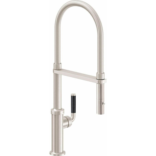 California Faucets - Culinary Pull-Out Kitchen Faucet with Button Sprayer - Gloss White