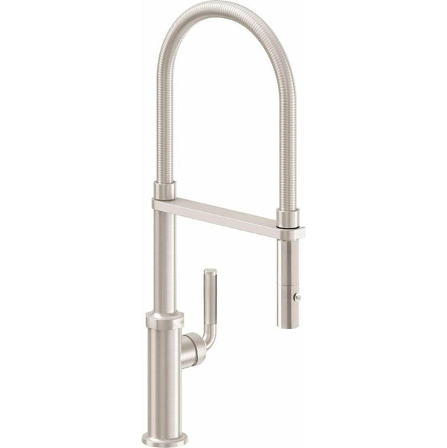 California Faucets - Culinary Pull-Out Kitchen Faucet with Button Sprayer - Gloss White