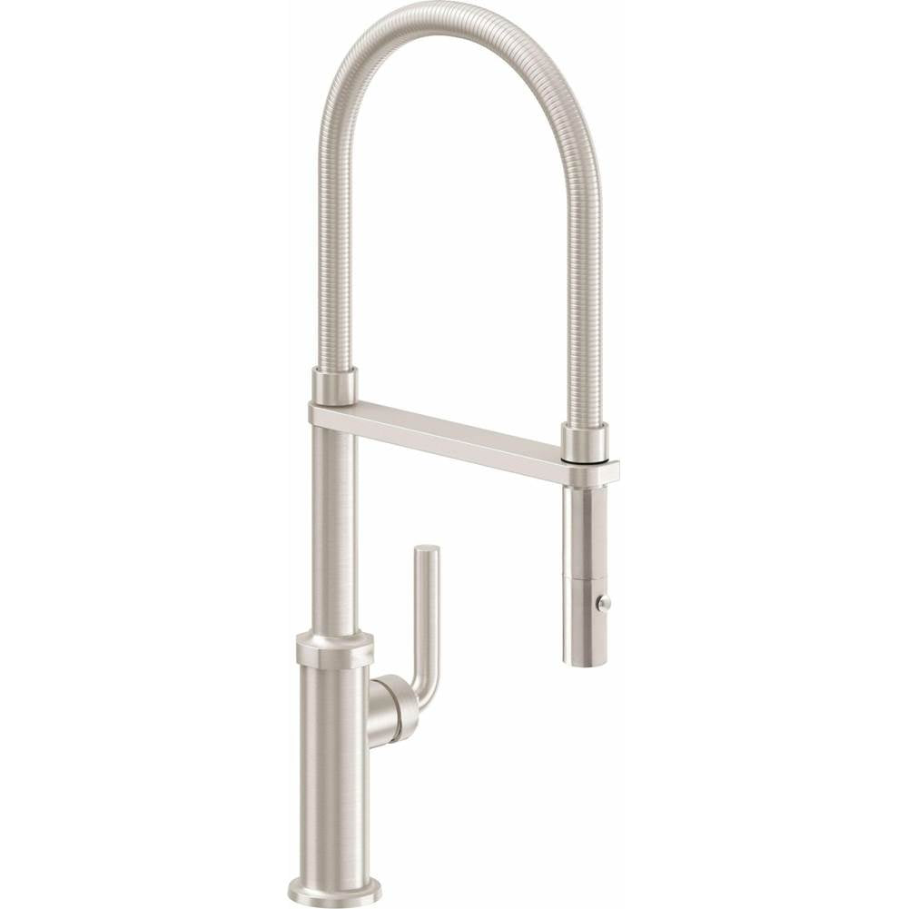California Faucets - Culinary Pull-Out Kitchen Faucet with Button Sprayer - Gloss White
