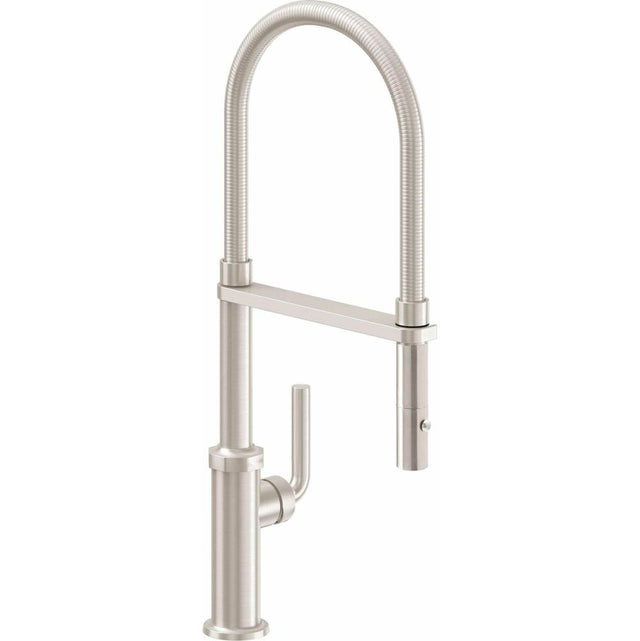 California Faucets - Culinary Pull-Out Kitchen Faucet with Button Sprayer - Gloss White