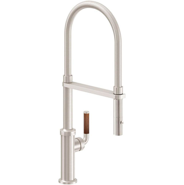 California Faucets - Culinary Kitchen Faucet with Button Sprayer - Gloss White