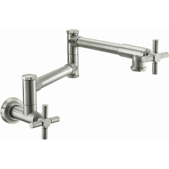 California Faucets - Pot Filler - Dual Handle Wall Mount - Industrial - Gloss White
