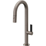 California Faucets - Pull-Down Prep/Bar Faucet with Button Sprayer - Graphite Pvd