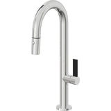 California Faucets - Pull-Down Prep/Bar Faucet with Button Sprayer - Polished Chrome