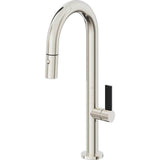 California Faucets - Pull-Down Prep/Bar Faucet with Button Sprayer - Polished Nickel Pvd