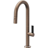 California Faucets - Pull-Down Prep/Bar Faucet with Button Sprayer - Satin Bronze Pvd