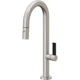 California Faucets - Pull-Down Prep/Bar Faucet with Button Sprayer - Ultra Stainless Steel Pvd