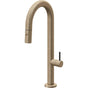 California Faucets - Pull-Down Prep/Bar Faucet with Button Sprayer - Antique Brass Flat